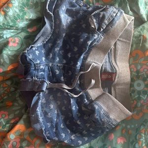 Their blue gray jeans shorts